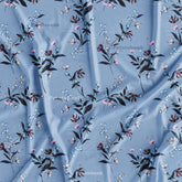 Powder Blue Floral Digital Printed Fabric For Kurti Manufacturer